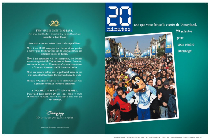 20ème anniversaire – Presse – Disney