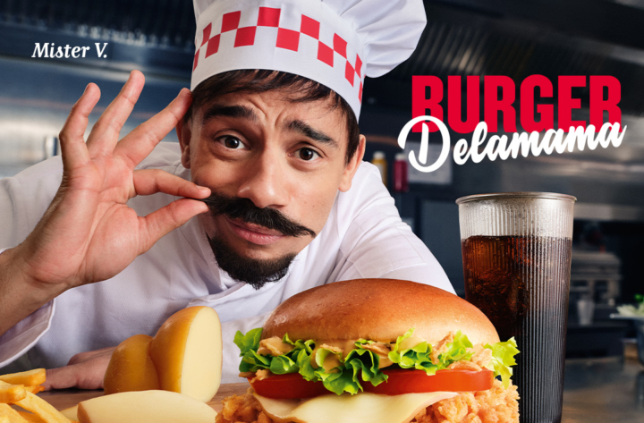 Campagne média et social média-KFC et Mister V lancent les Burgers Delamama