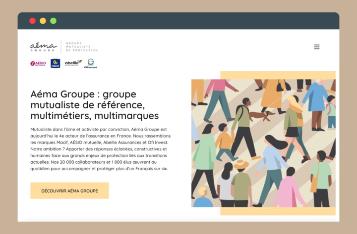 Brainsonic (éco)conçoit le site web du groupe mutualiste de protection, Aéma Groupe
