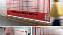 ACTES SUD AFFICHE L’INTÉGRALITÉ DU TOME 8 DE MILLÉNIUM DANS LE MÉTRO