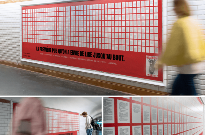ACTES SUD AFFICHE L’INTÉGRALITÉ DU TOME 8 DE MILLÉNIUM DANS LE MÉTRO