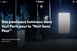 Le Bonbon – Des panneaux lumineux dans tout Paris pour la “Nuit Sans Peur”