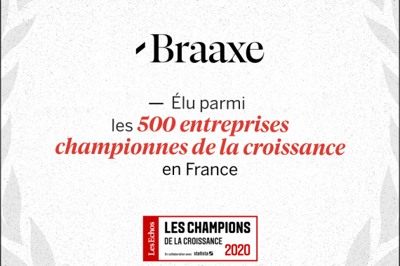 Braaxe élu parmi les 500 entreprises championne de la croissance en France par Les Échos