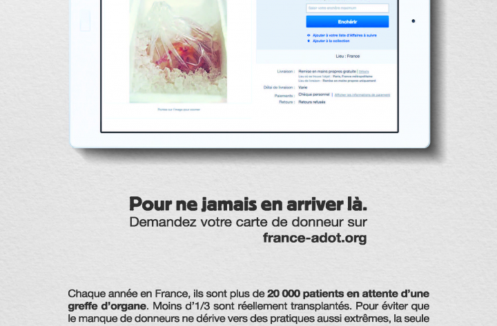 Un rein à vendre sur ebay