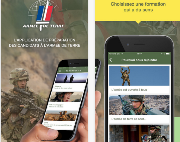 Application mobile recrutement de l&rsquo;armée de Terre