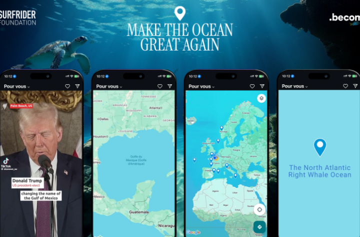 Quand Trump renomme un golfe, Surfrider Foundation Europe et .becoming lancent l’opération « Make The Ocean Great Again » et rebaptisent les eaux européennes !
