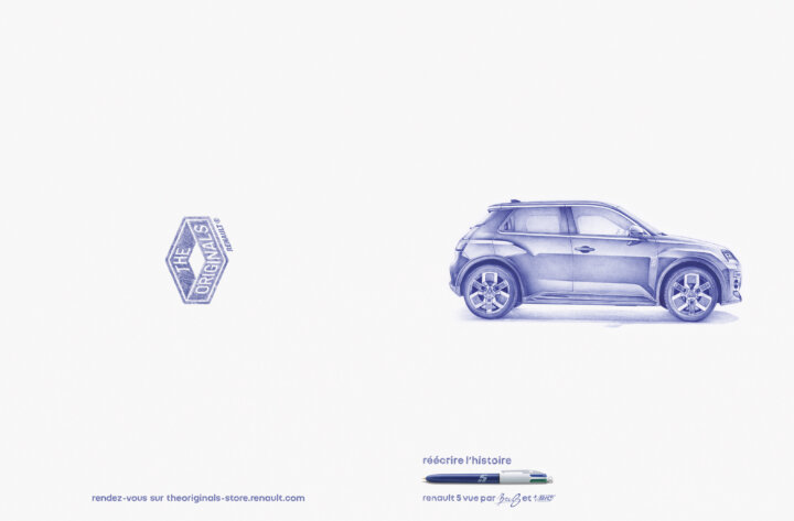 Renault 5 E-Tech électrique vue par Beus et BIC