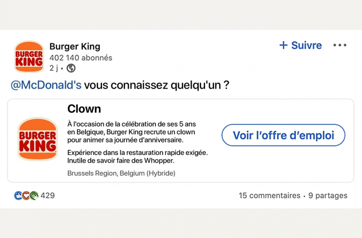 Recrutement en CDD pour les 5 ans de Burger King