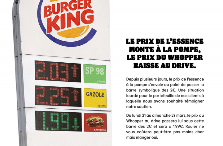 Campagne presse et media – Baisse du prix du Whopper