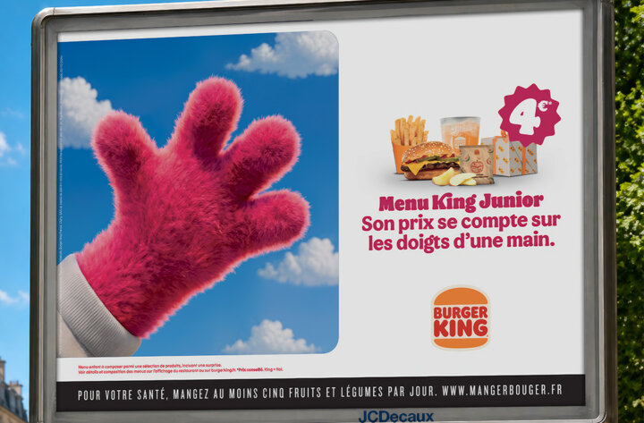 4€ LE MENU KING JUNIOR. COMME LES 4 DOIGTS DE LA MAIN.