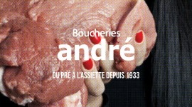 Campagne affichage, print et social media – Chez André