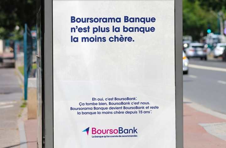 Campagne d&rsquo;affichage- Boursorama Banque n&rsquo;est plus la banque la moins chère