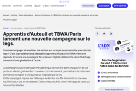 L’ADN – Apprentis d’Auteuil et TBWA/Paris lancent une nouvelle campagne sur le legs