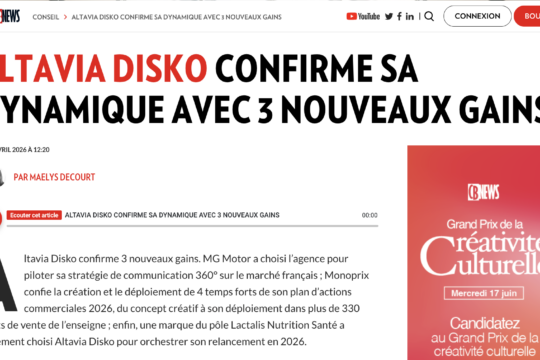 Altavia Disko confirme sa dynamique avec 3 nouveaux gains