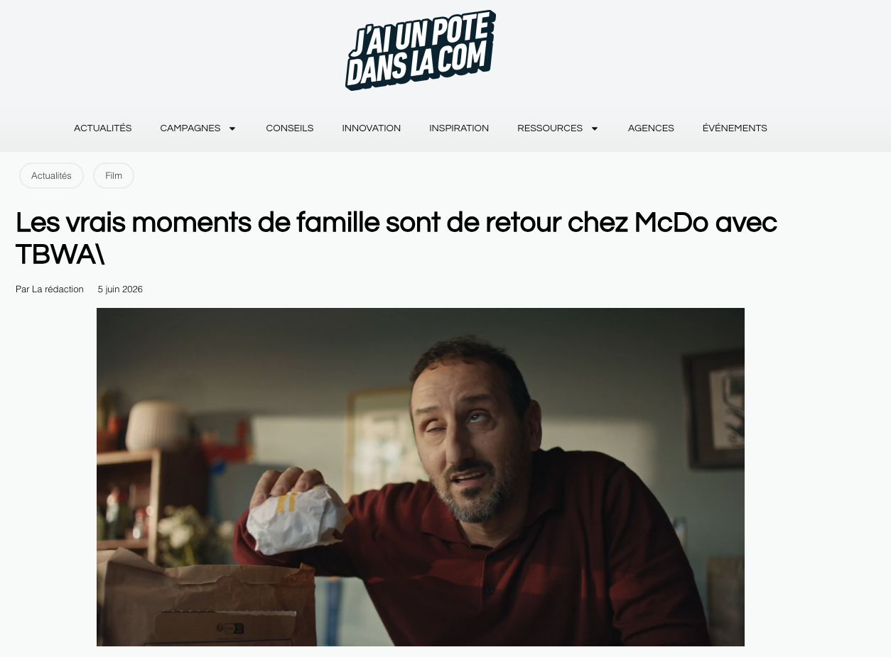 JUPDLC – McDonald&rsquo;s « Les moments McDo »