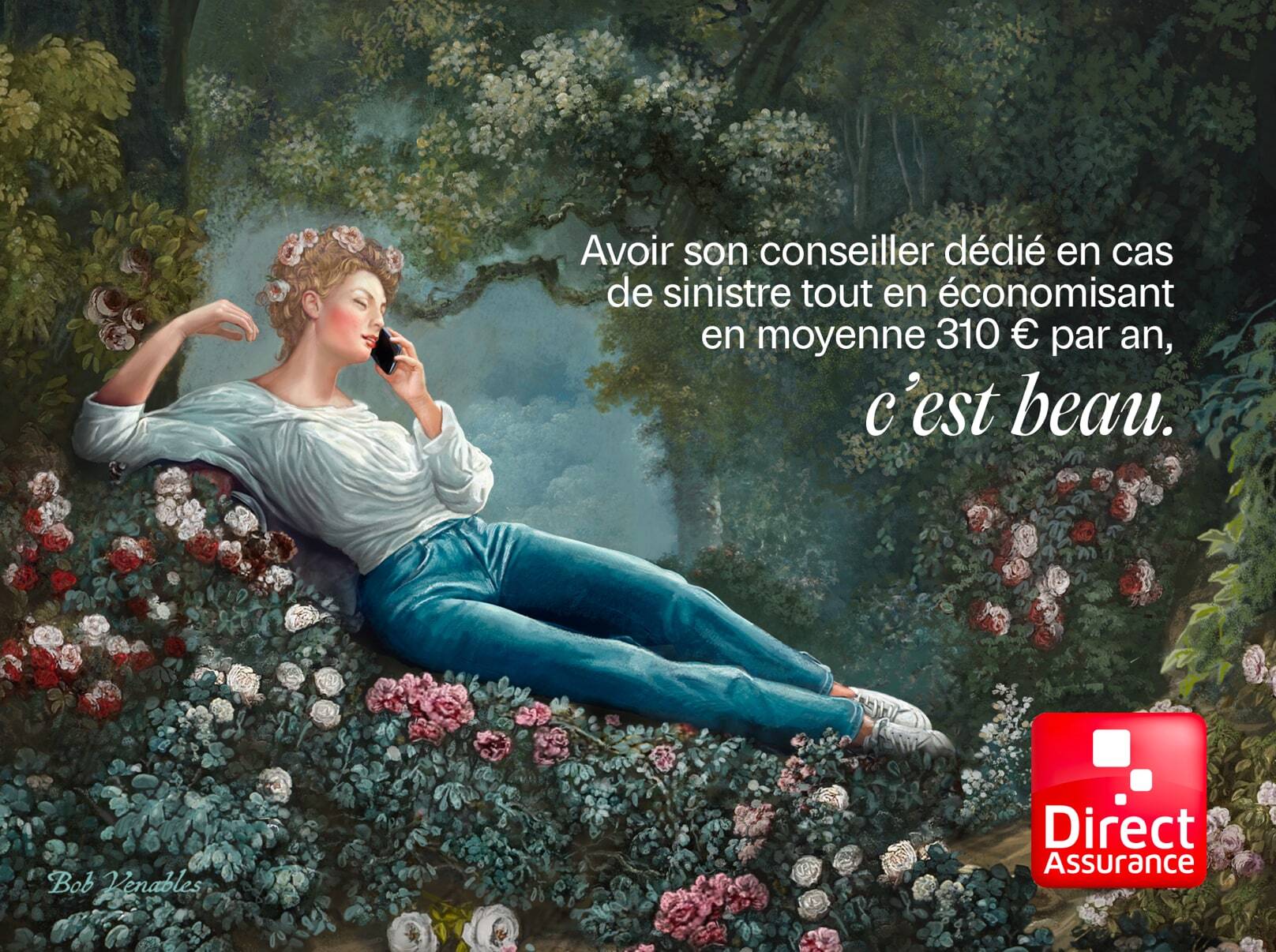 Direct Assurance expose la beauté de ses services à travers des tableaux peints à la main
