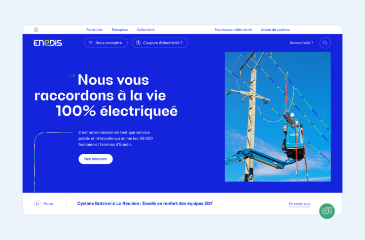 Site internet corporate – Enedis réaffirme sa mission de service public