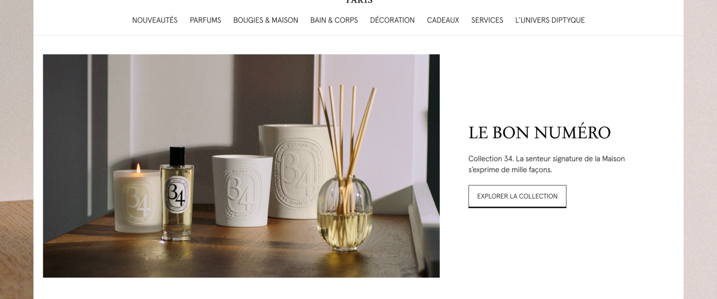 Site ecommerce – Diptyque embrase son nouveau site monde