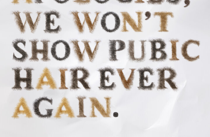 Kiehl&rsquo;s et Marcel créent la 1ère typographie entièrement réalisée à partir de poils pubiens pour lever les tabous sur le soin des zones intimes