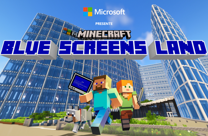 Blue Screens Land sur Minecraft / gaming, digital, event
