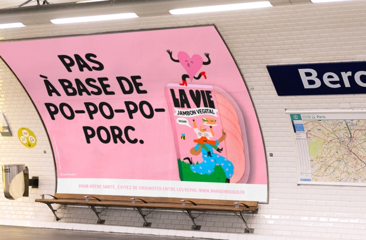 Campagne d&rsquo;affichage, presse & social-LA VIE lance son jambon végétal