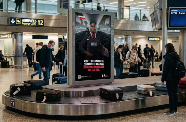 RSF et The Good Company adaptent les consignes de sécurité à bord des avions pour les journalistes et interpellent sur leur situation.