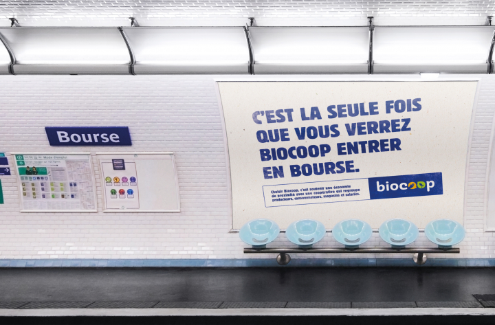 Campagne Print, Digital, Social Media – Biocoop rentre en Bourse !