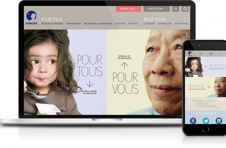 Danone – Plateforme coroporate internationale